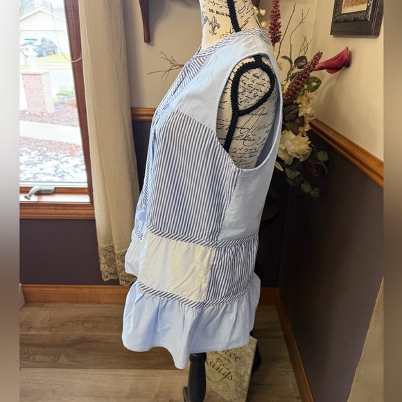 Vineyard Vines Size 8 Sleeveless Skiff Striped Mix Tiered Top - Picture 6 of 8